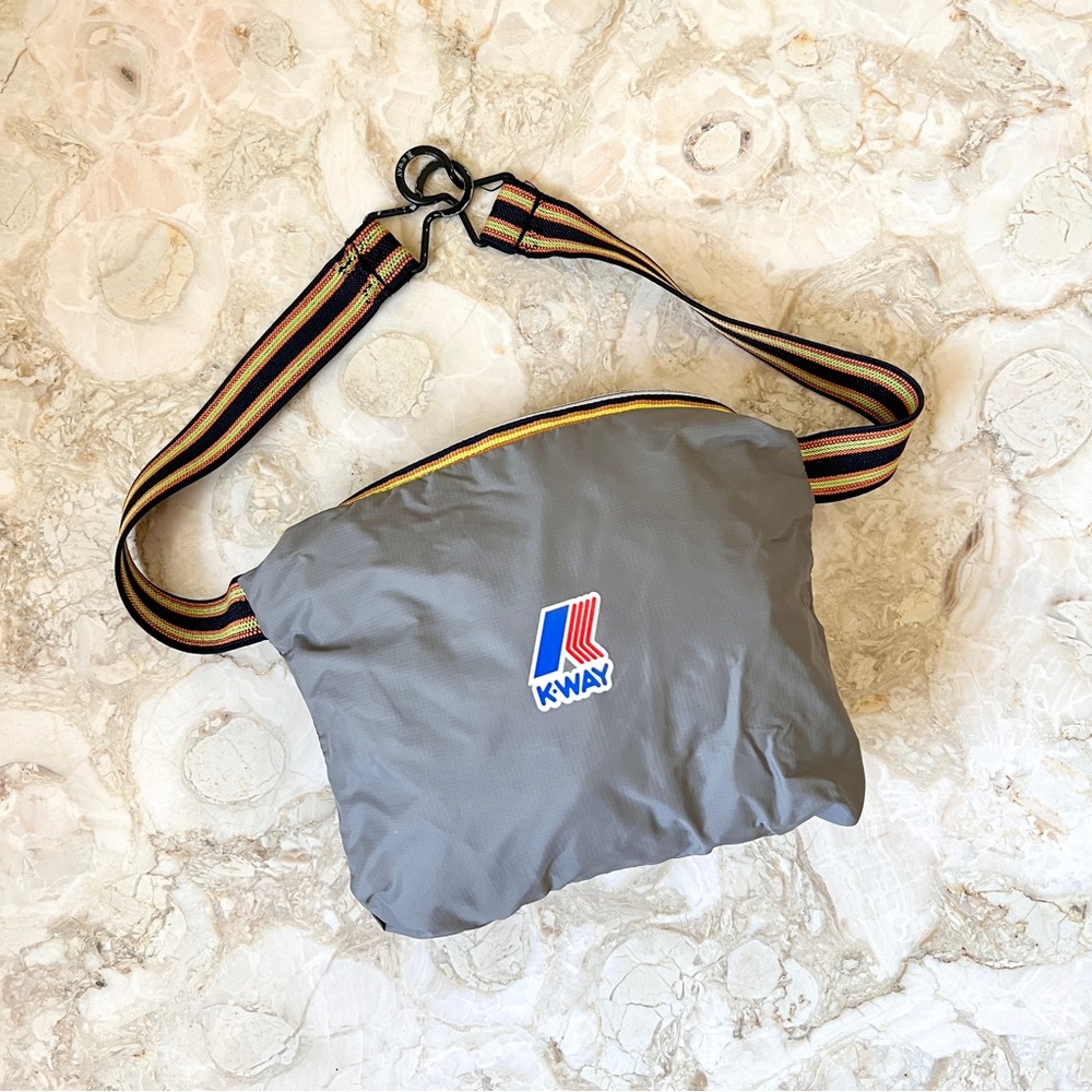 Le Vrai 3.0 K-way Paris Rain Jacket Convertible Pack Tricolor Khaki Gray Olive L